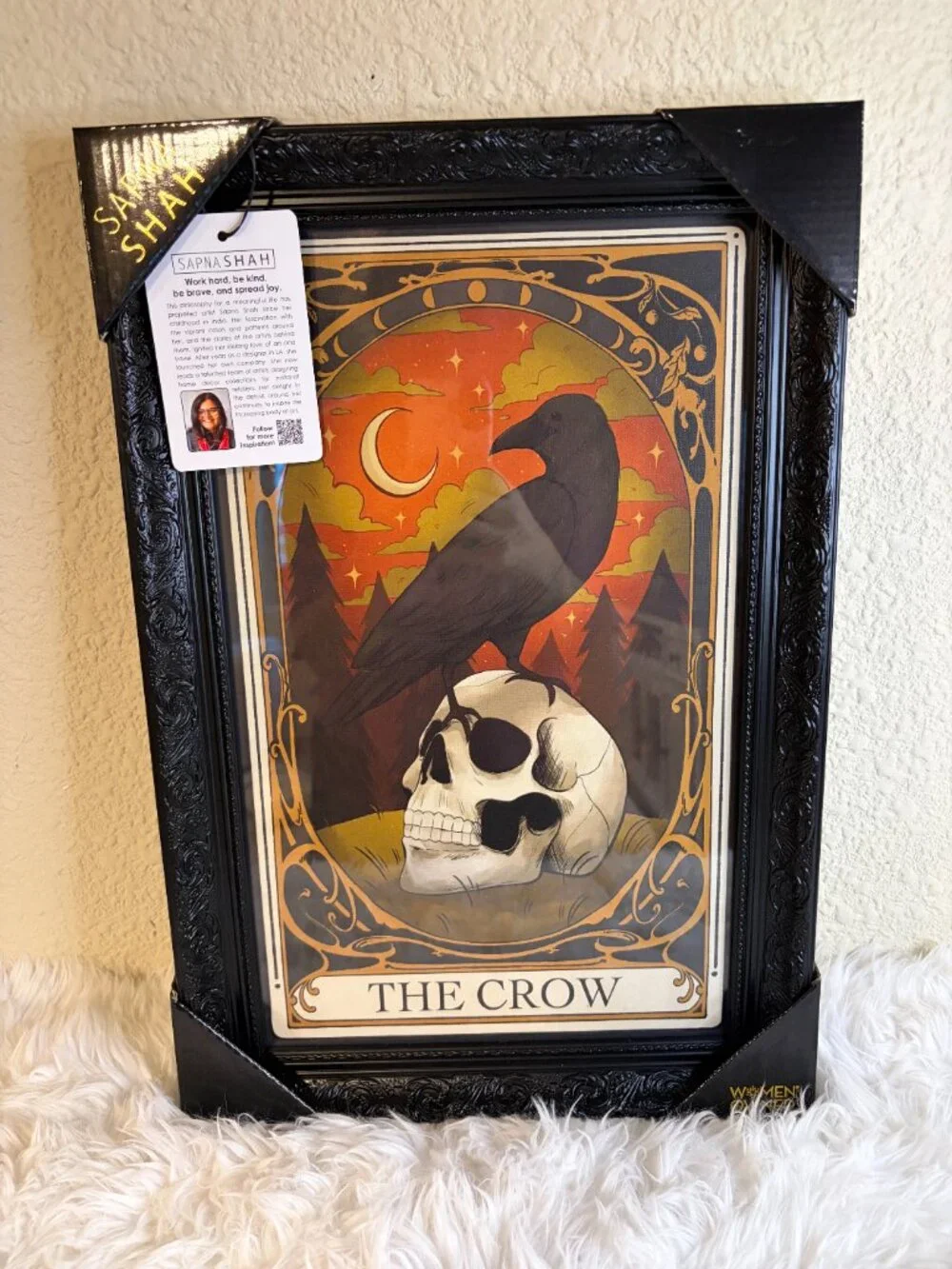 Viral Sapna Shah Halloween Tarot Wall Art 5PC Black Cat Witch Ghost Crow NWT